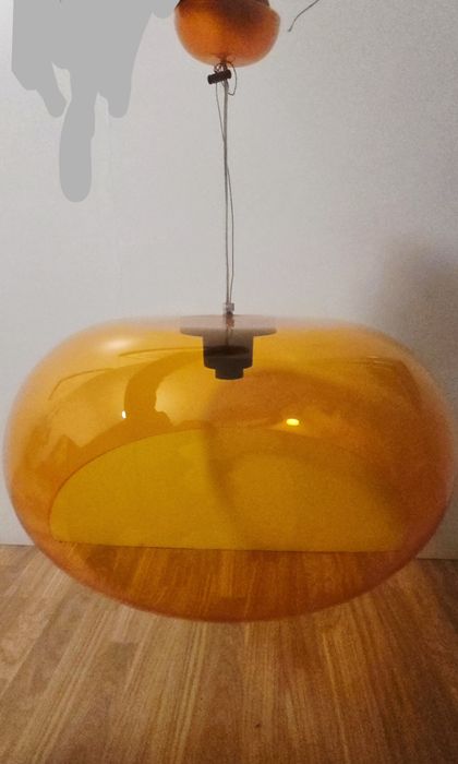 Luminária Pendente Moderna em Acrílico Laranja
