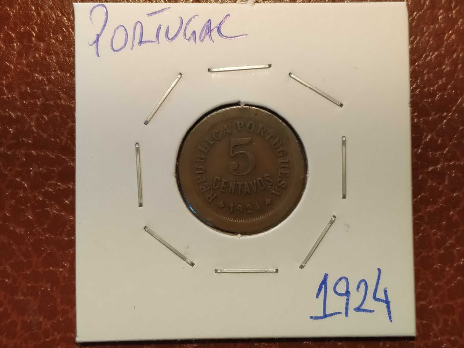 Portugal - moeda de 5 centavos de 1924