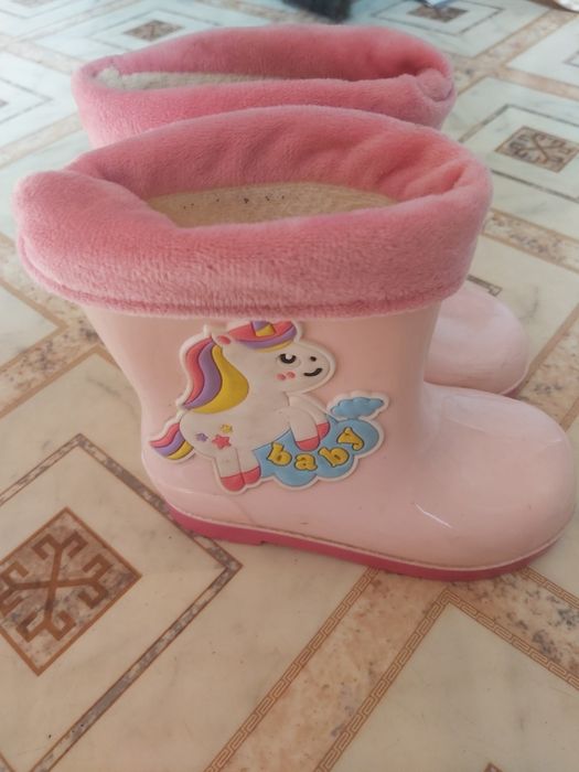 Сапоги резиновые  розовые 18см