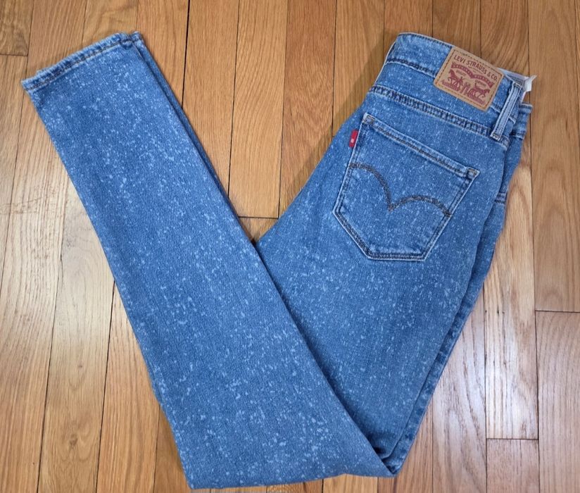 Levi's 721 High Rise Skinny W27 bleached wash - stan bardzo dobry