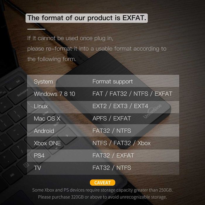 HDD 2,5-дюймовый портативный внешний жесткий диск 500 ГБ USB3.0