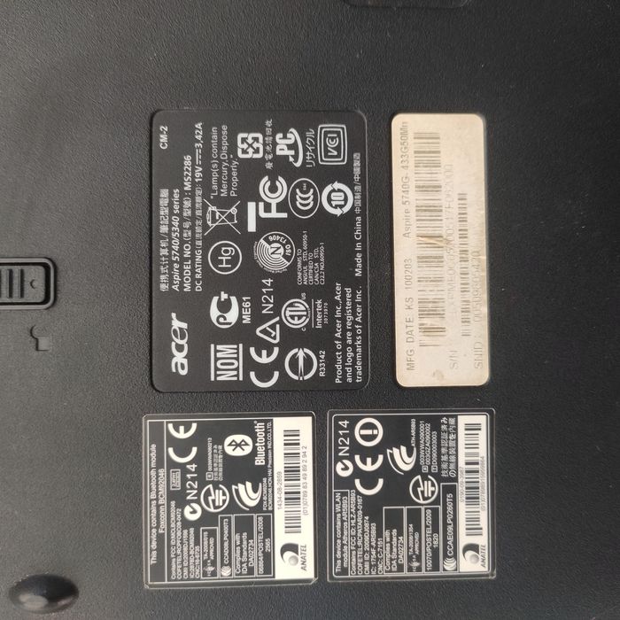 Acer aspire 5740g 433G50Mn не включается