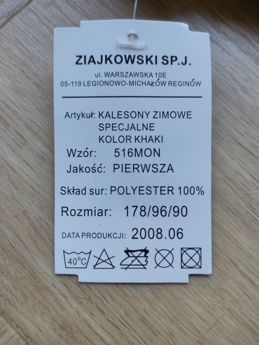 Kalesony zimowe specjalne 516/MON ( ZIAJKOWSKI ) Cena za 2 szt.