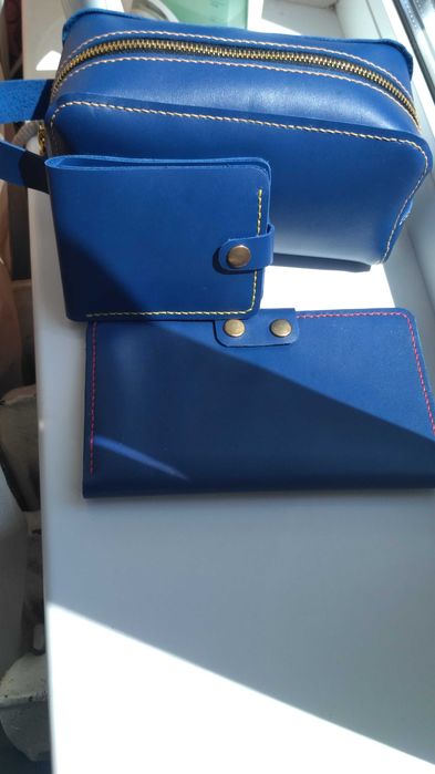 Кожанный кошелек,косметичка. Ручная работа.