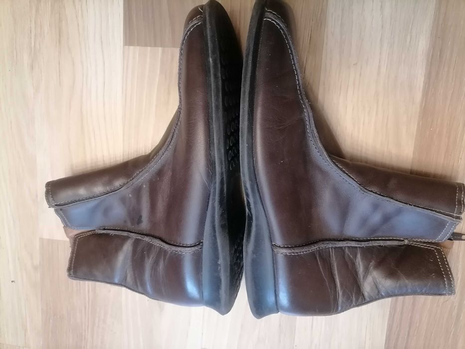 Skórzane brązowe kozaki 41