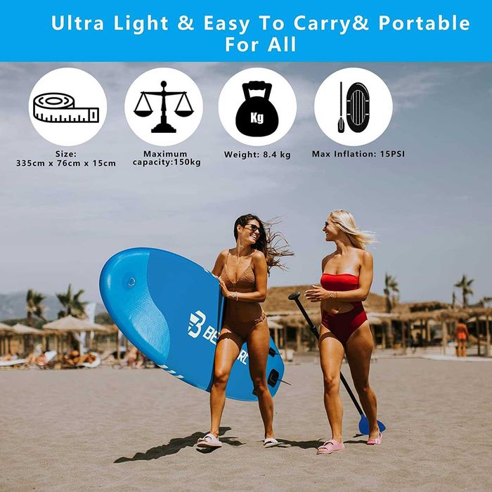 (NOVA) Prancha de Stand Up Paddle, SUP, cor azul e branco