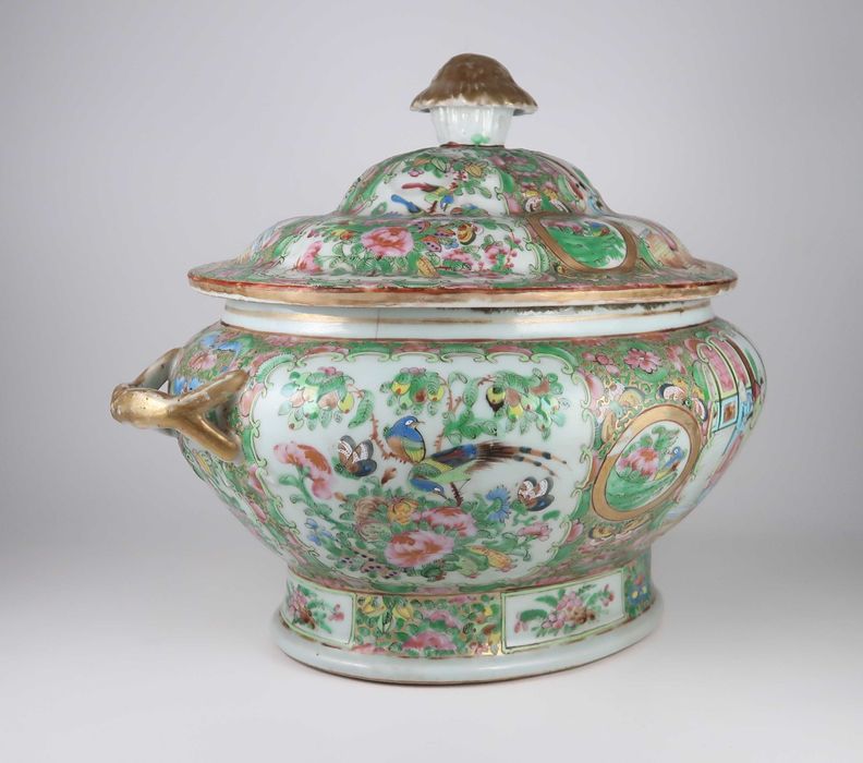 Grande terrina porcelana da China Séc. XIX - Rose Medallion