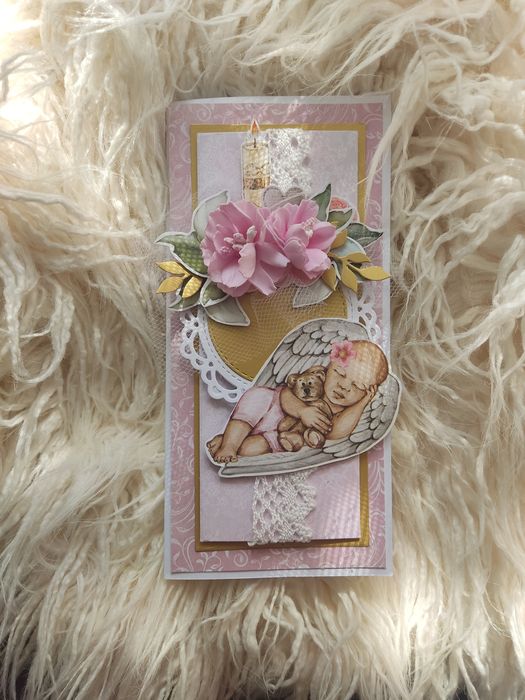 Kartka dla dziewczynki z okazji chrztu