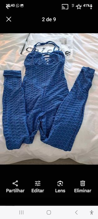 Macacão tipo legging de relevo