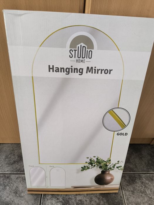 Lustro ścienne 56 cm x 32 cm obramowanie złote Studio home