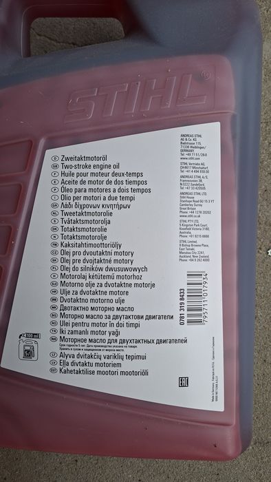 Olej Stihl HP 5Litrow do silników dwusuwowych 2T