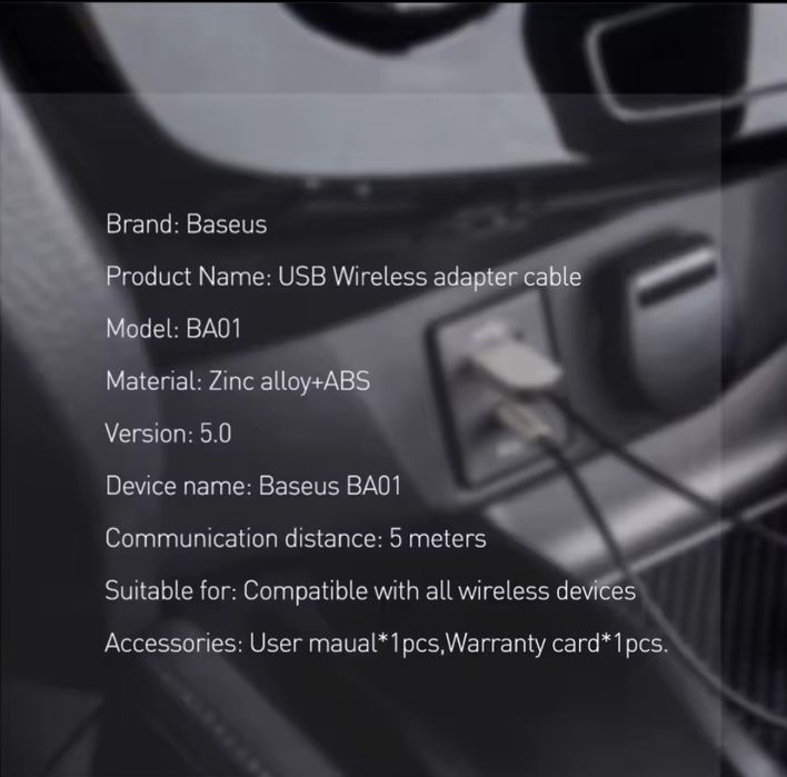 Адаптер Baseus Bluetooth AUX