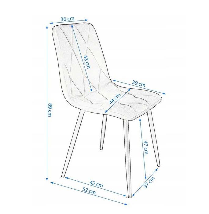 Крісло Велюр, Стілець скандинавський Piado стул лофт (чорний, бежевий)