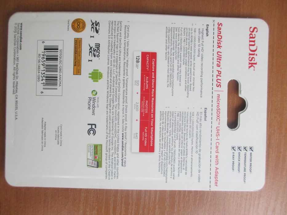 Карта памяти Sandisk Ultra Plus 128 Gb 128 Гб