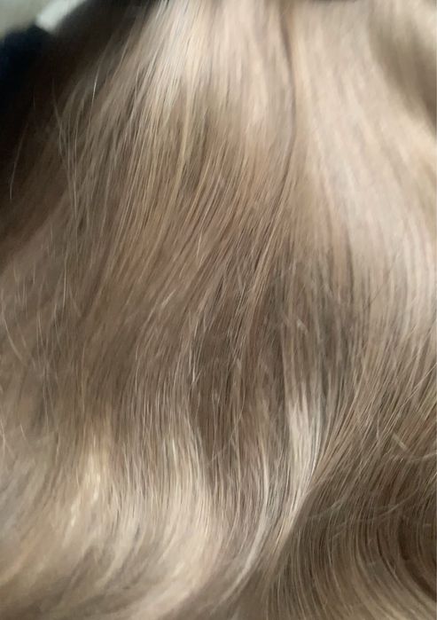 Волосы на трессах,волосся детские некрашенные пепельный русый 55 см!