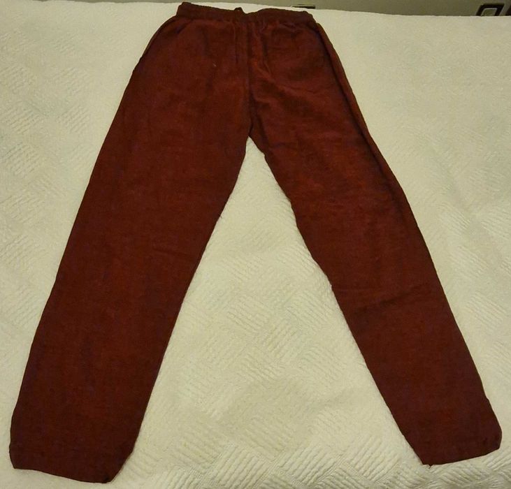 Calças bege e vermelhas de Algodão (Novas)