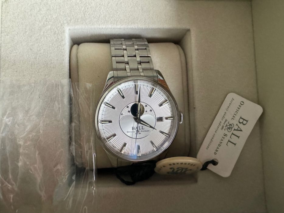 Zegarek męski Ball Trainmaster Moon Phase NM3082D-SJ-SL Na prezent