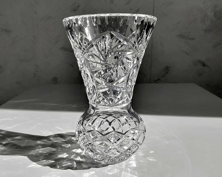 Mały wazon kryształowy kryształ Polska lata 80. PRL - b. dobry stan