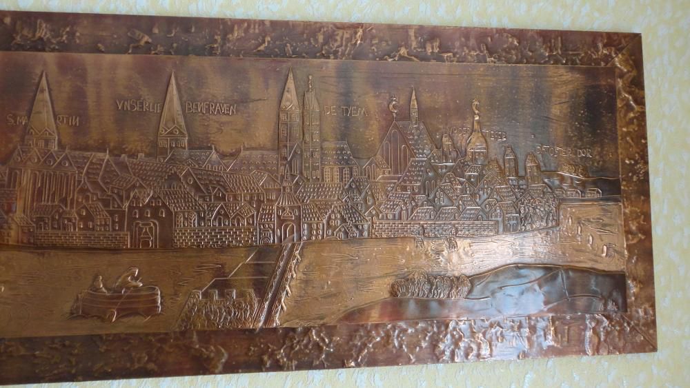 Большая,красивая медная  картина (чеканка). Германия!