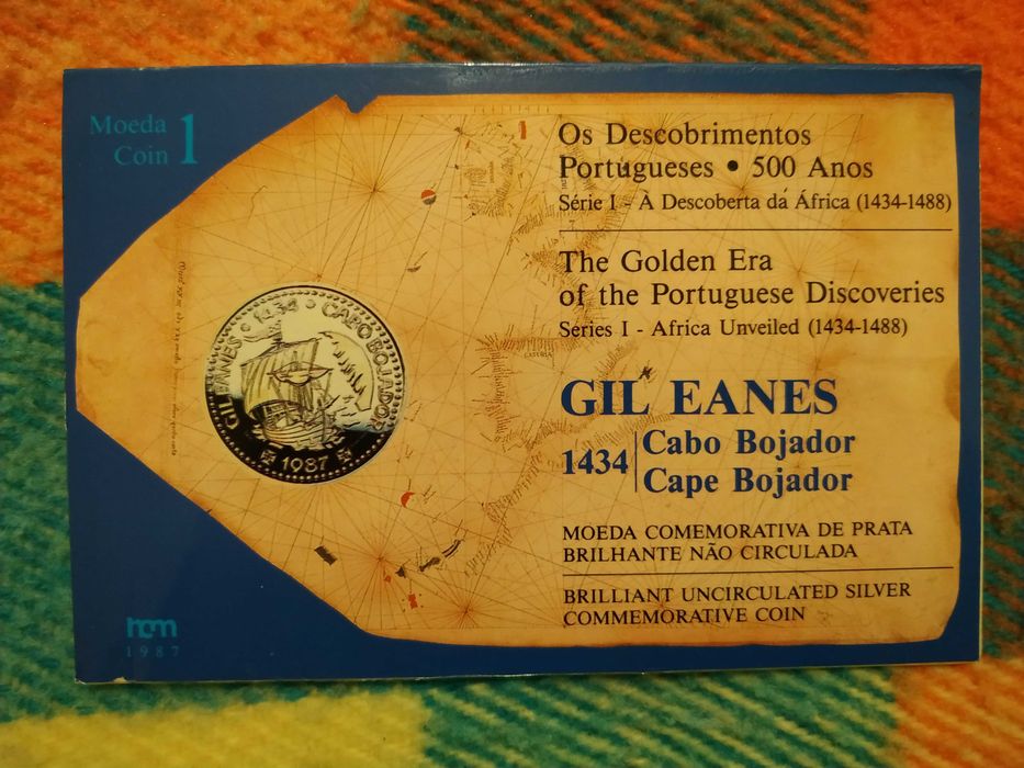 Portugal - moeda em prata de 100 escudos de 1987 Gil Eanes