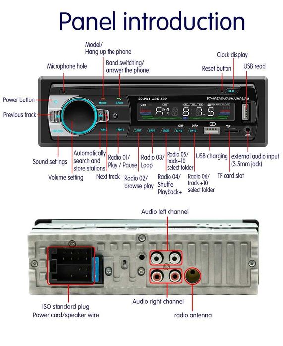 RADIO Led,BLUETOOTH Digital  60W X 4