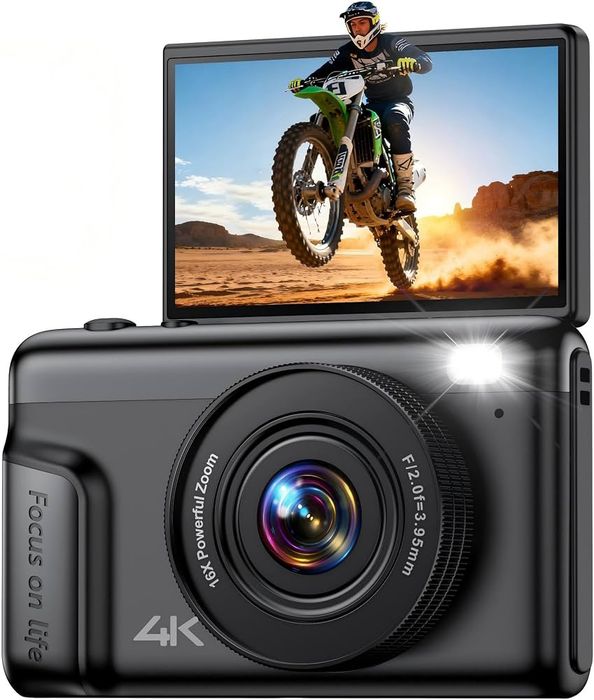 Câmera digital 4K com zoom potente de 16x