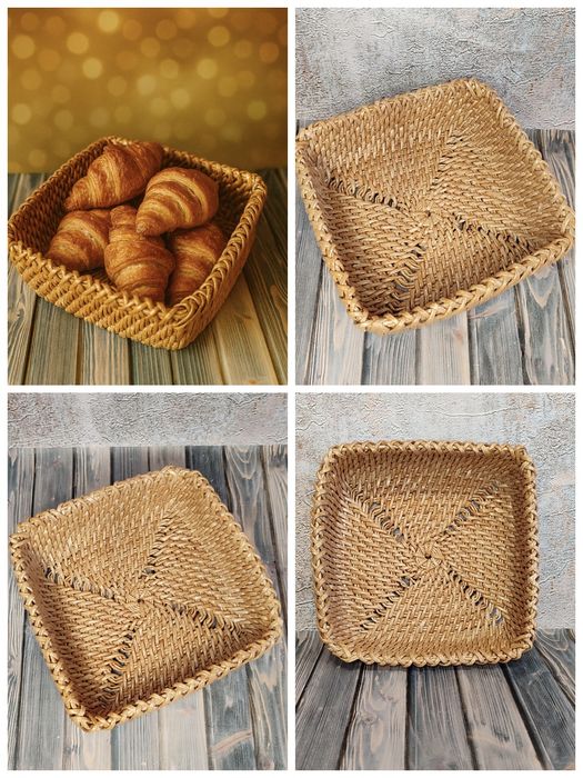 Плетена коробка/хлібничка/тарілка.