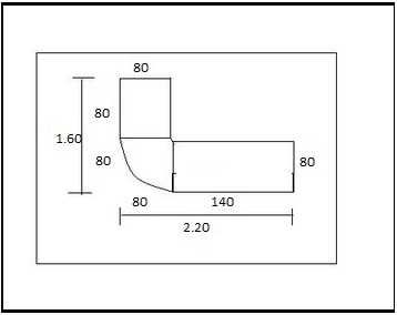 Secretária em l cinza 2.20x1.60 em cinza