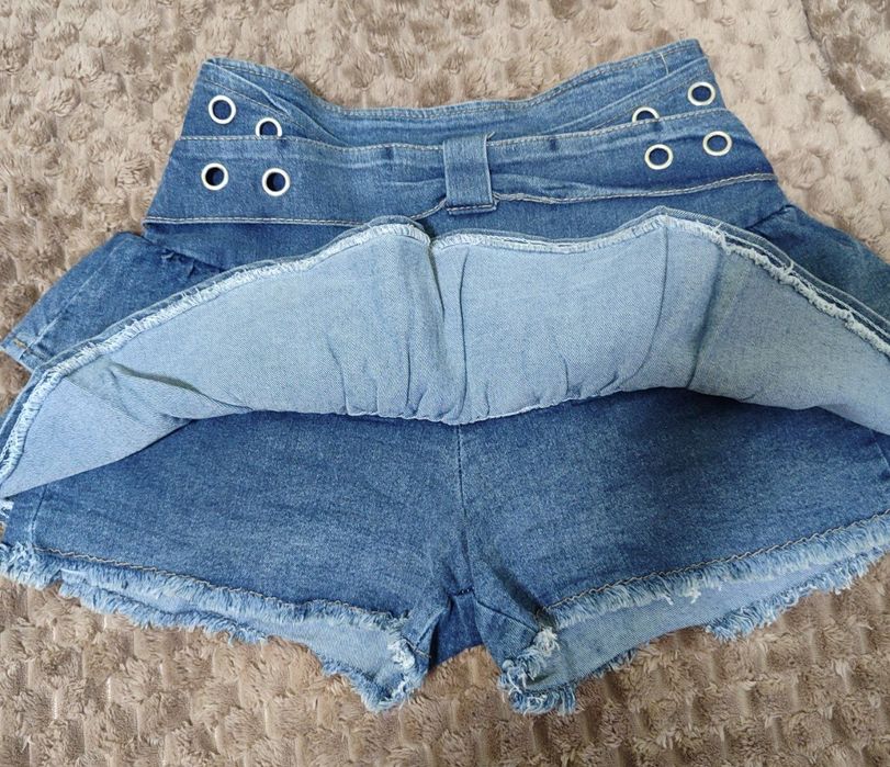 Джинсова спідниця-шорти