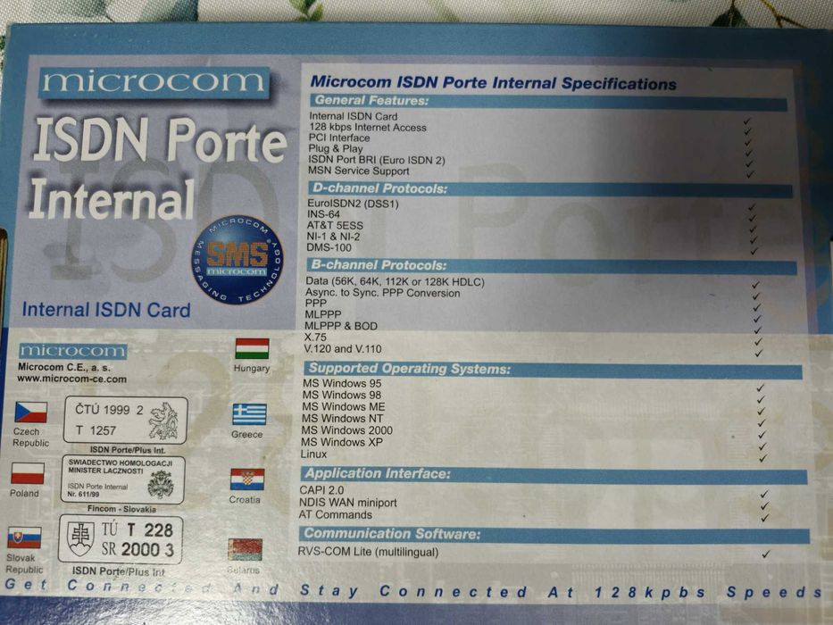 Karta wewnętrzna ISDN 128kbps