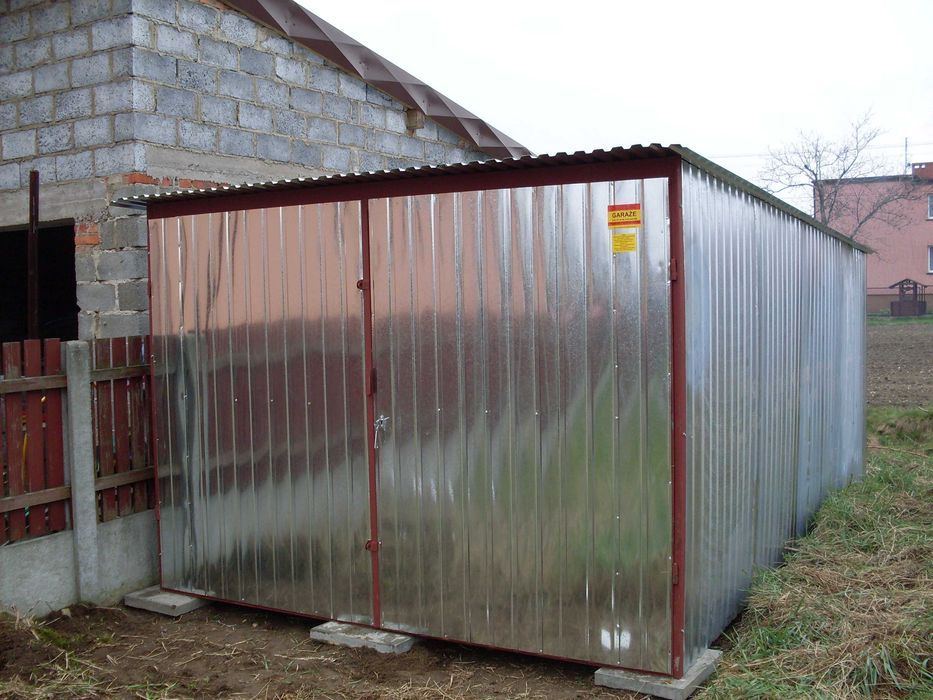ŚL Garaż blaszany na budowe 3x5std w 2 gatunku - ocynk