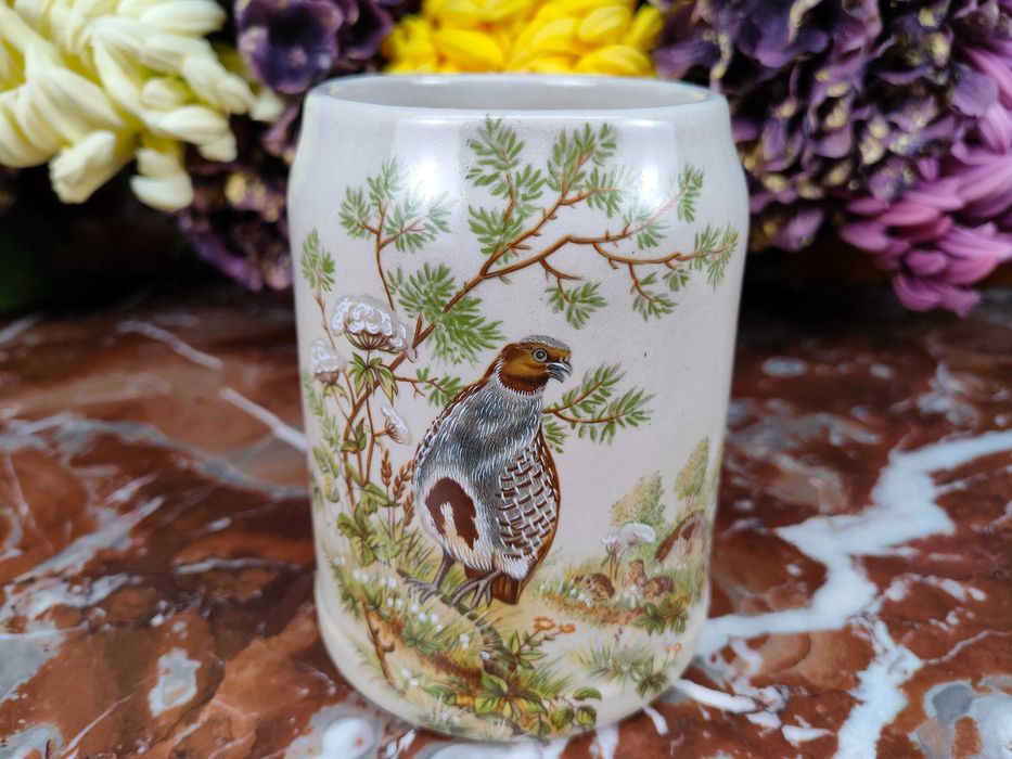 Ładny ceramiczny myśliwski kufel - Kuropatwa - 0,5 L