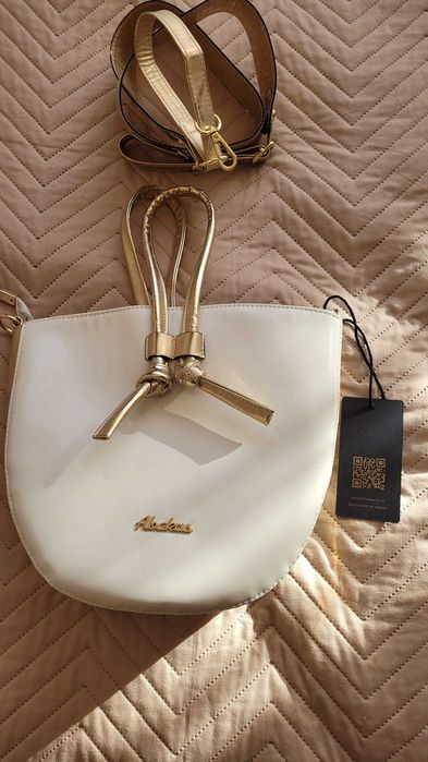 Torebka biało - złota