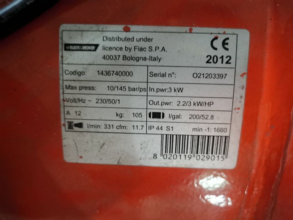 Compressor Black & Decker 200L 3hp