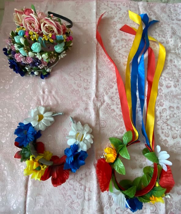 Український віночок зі стрічками / венок с ленточками/обруч на голову