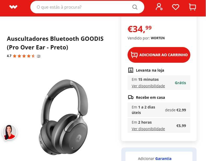 Auscultadores Bluetooth GOODIS (Pro Over Ear - Preto)