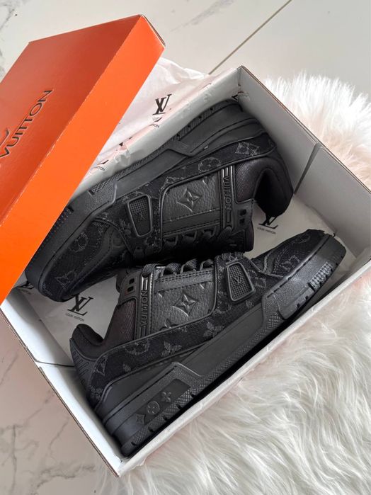 Преміум Якість! Louis Vuitton Trainer Total Black•Луї Віттон Шкіра,louis(чорні)