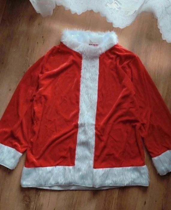 Strój Mikołaja komplet czapka broda welurowy