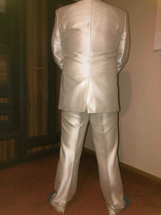 Elegancki Męski Garnitur Nabłyszczany -RAFAEL- roz. 48/XL