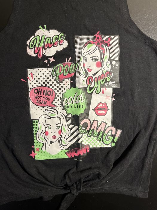 T-shirt na szelkach dziewczęcy 134/140