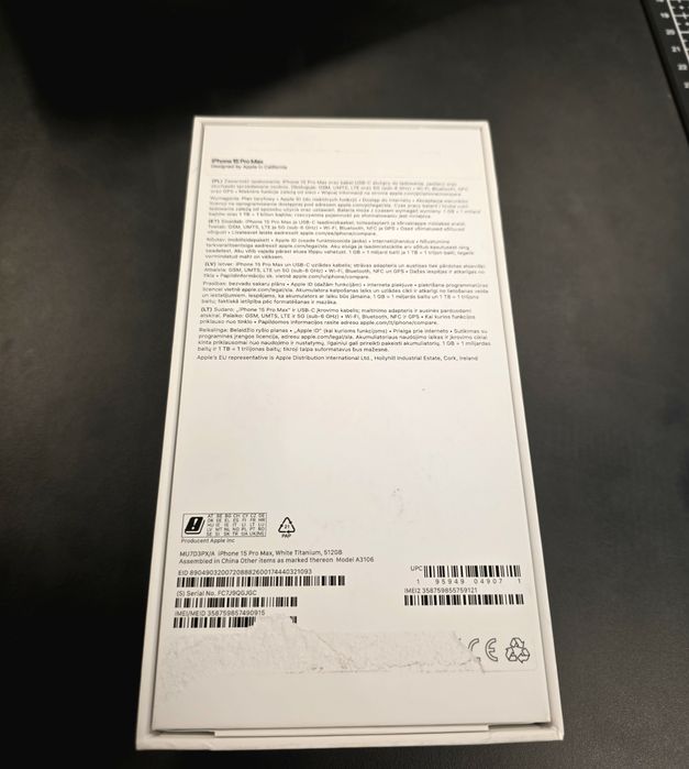iPhone 15 Pro Max titanium white 512Gb