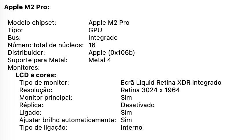 MacBook Pro 14" 2023 Apple M2 Pro 16GB RAM 512GB SSD