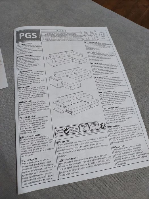 Sofá Cama com Chaise long