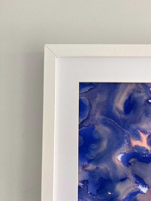 Quadro - Pintura abstrata em acrílico com moldura