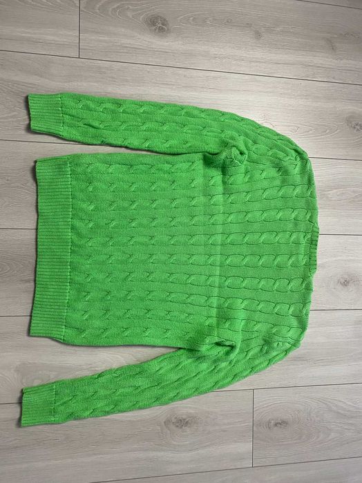 RALPH LAUREN r.M oryginalny sweterek bawełniany warkocz