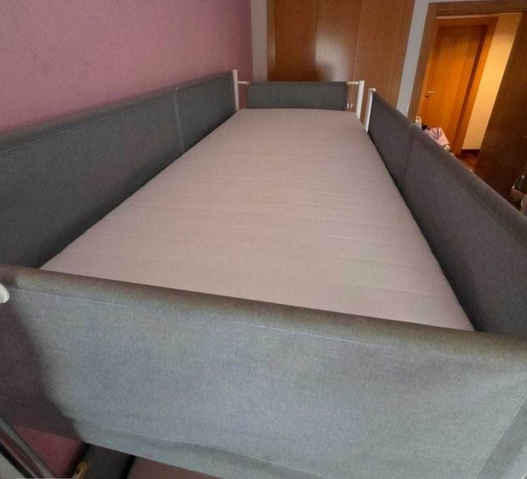 Beliche Vitval Estrutura Branco/Cinza 90*200Cm