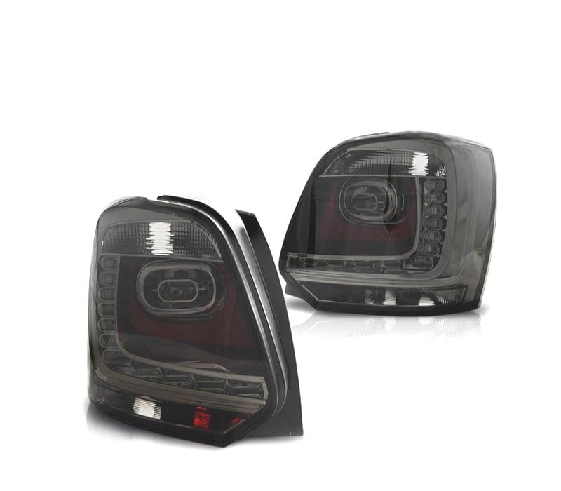 FAROLINS TRASEIROS VOLKSWAGEN VW POLO 6R 09-14 LED FUNDO CROMADO FUMADO