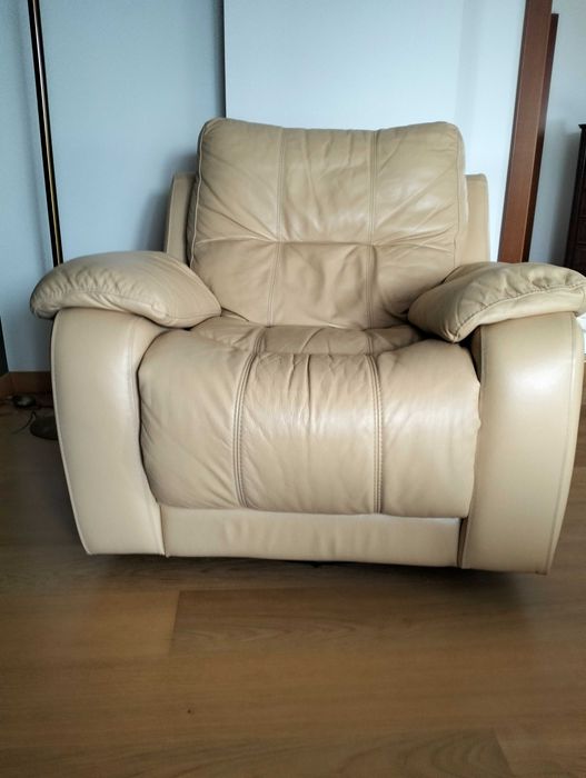 Komplet wypoczynkowy ze skóry naturalnej