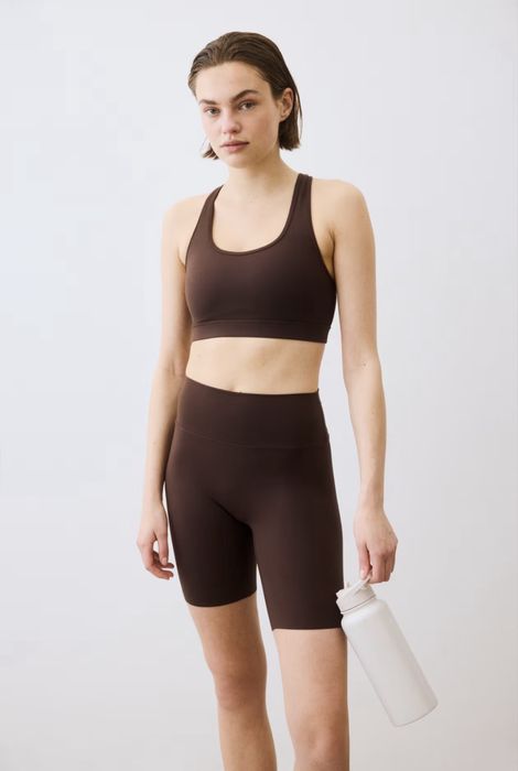 H&M Move Sportowy Biustonosz Medium Support Softmove Ciepły Brąz XL