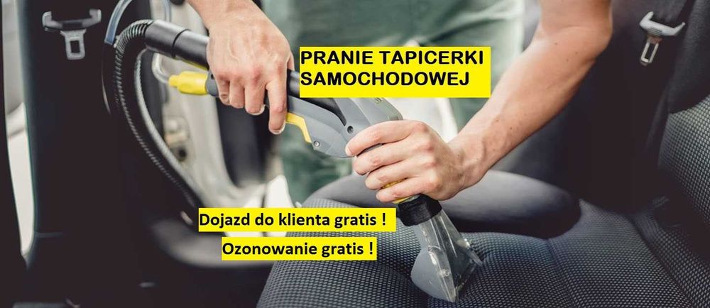 PRANIE TAPICERKI – SAMOCHODY, KANAPY, FOTELE | KARCHER | OZONOWANIE GRATIS | DOJAZD